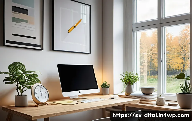 디지털 도구의 개인화 및 사용자 맞춤형 제공 - A modern Scandinavian home office setting with a young adult using multiple digital devices—smartpho...